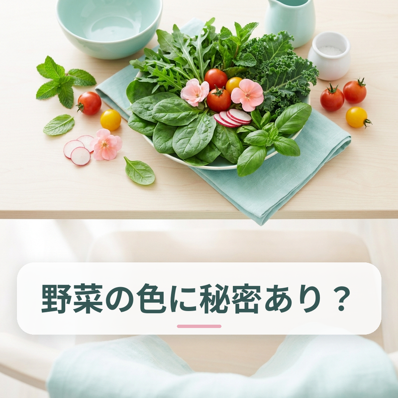 色とりどりの野菜と果物が並ぶ食卓