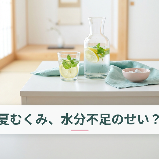 グラスに注がれる水と夏野菜
