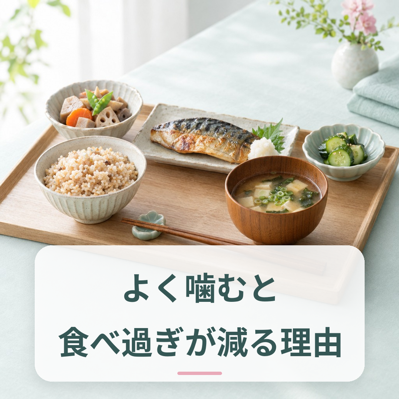 和食の食卓でゆっくり食事をする様子